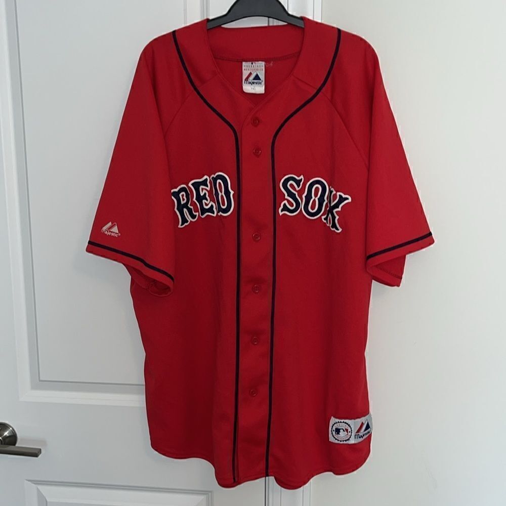Sewn Majestic authentic Boston Red Sox Home BIG Man baseball jersey 2XL/XXL wow!